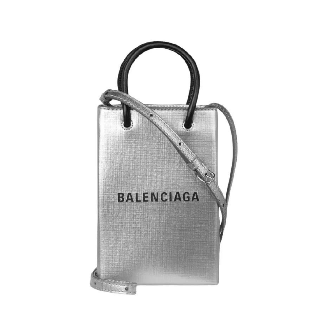 Balenciaga Black Lambskin Leather Classic Phone Holder Bag  Yoogis Closet