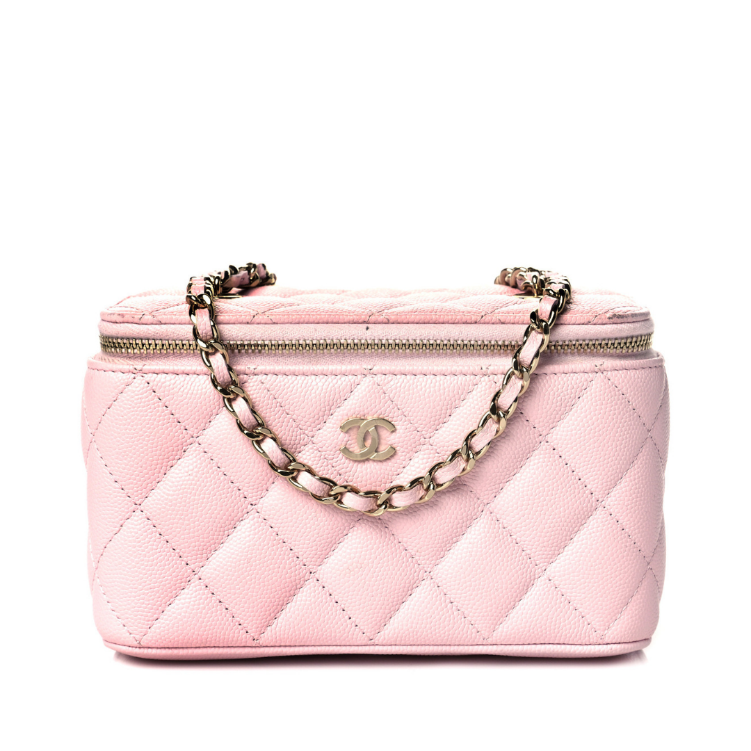 Bonhams : CHANEL PINK CAVIAR QUILTED SMALL VANITY CASE WITH GOLD
