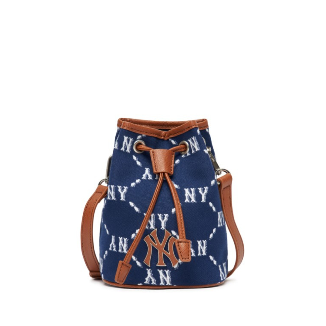 MLB Argyle Monogram New York Yankees Large Bucket Bag (Blue) – The