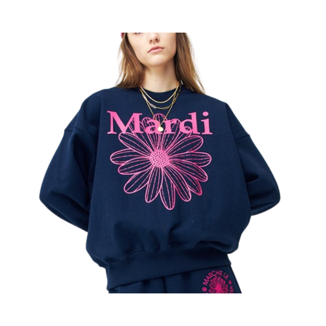 Sweatshirt Flower Mardi Navy Violet – E Wholesale
