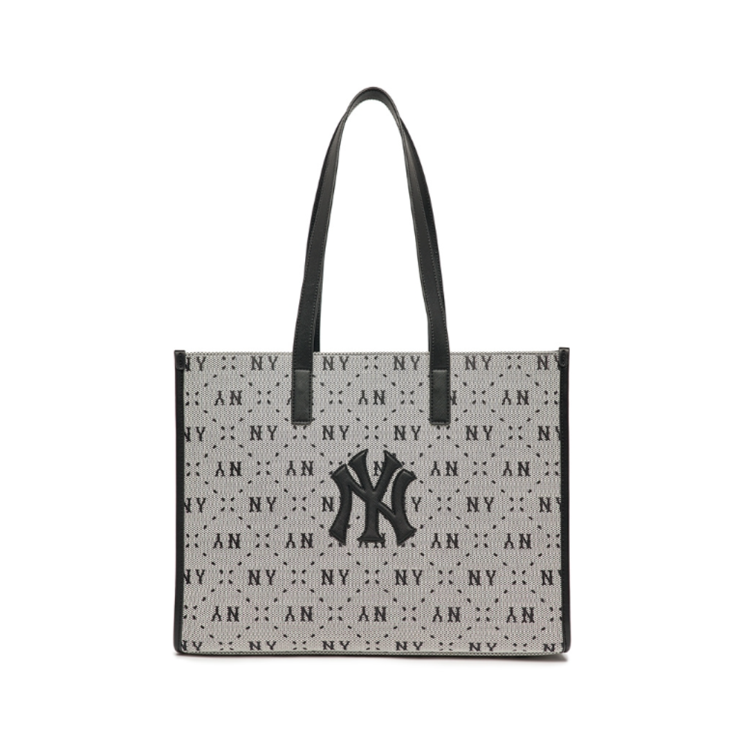 MLB Big Dia Monogram Jacquard Small Tote Bag NY Yankees Black